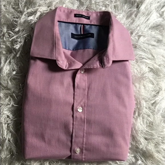 Tommy Hilfiger Men’s Preppy Slim Fit Non Iron Button Up Dress Shirt - Picture 2 of 7